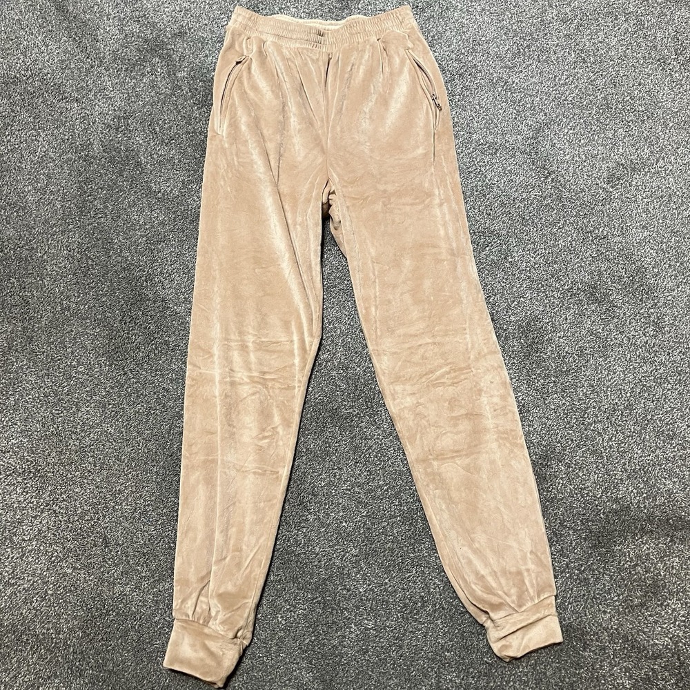 SKIMS Velour Joggerβ Pants Tan Beige Tall S Elastic Waist Zipper Pockets Lounge